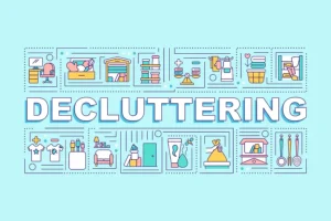 Decluttering banner showing the different ways you can organize the clutter in your Springfield, IL home.
